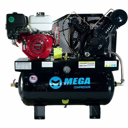 MEGA COMPRESSOR Mega Power Compressor, Honda GX390, Key Start, 30 gal, 19CFM@175PSI MP-13030GTU